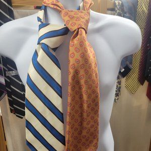 LOT OF 2 VINTAGE QIANA TIES 100% NYLON NECKTIES WIDE TIES